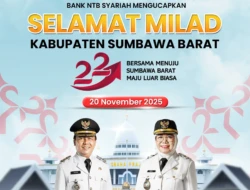 Bank NTB Syariah mengucapkan Selamat Milad Kabupaten Sumbawa Barat yang ke-22
