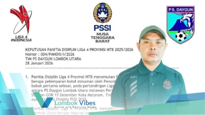 Suporter PS Daygun lempar botol berujung sanksi, Askab PSSI KLU beri peringatan keras!