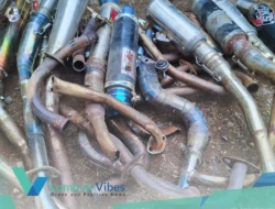 Polisi amankan knalpot brong di Pelabuhan Carik, mayoritas pelanggar adalah remaja